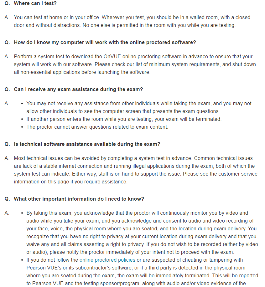 Pearson VUE Policies and Procedures