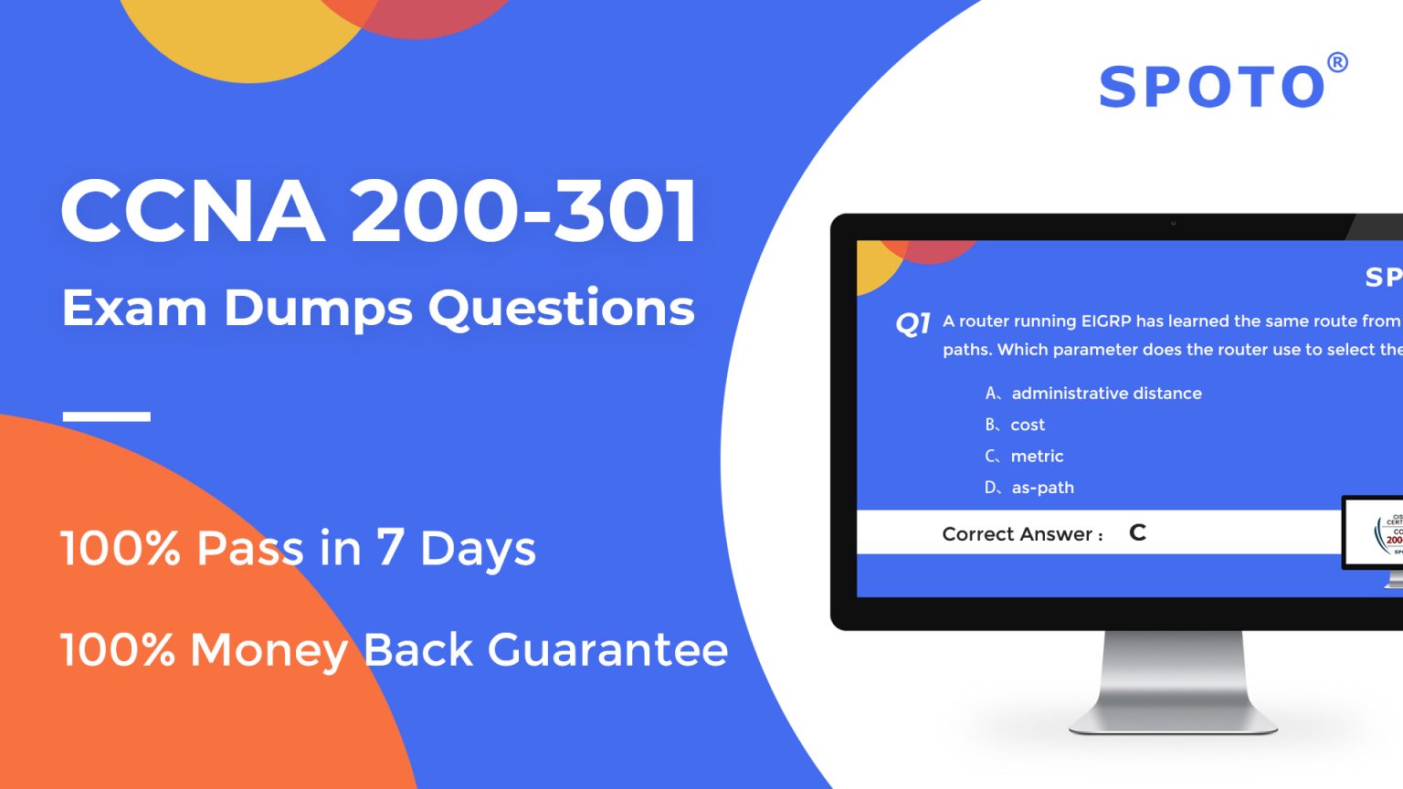 Latest Update-2022 Free CCNA 200-301 Exam Questions and Answers - SPOTO 