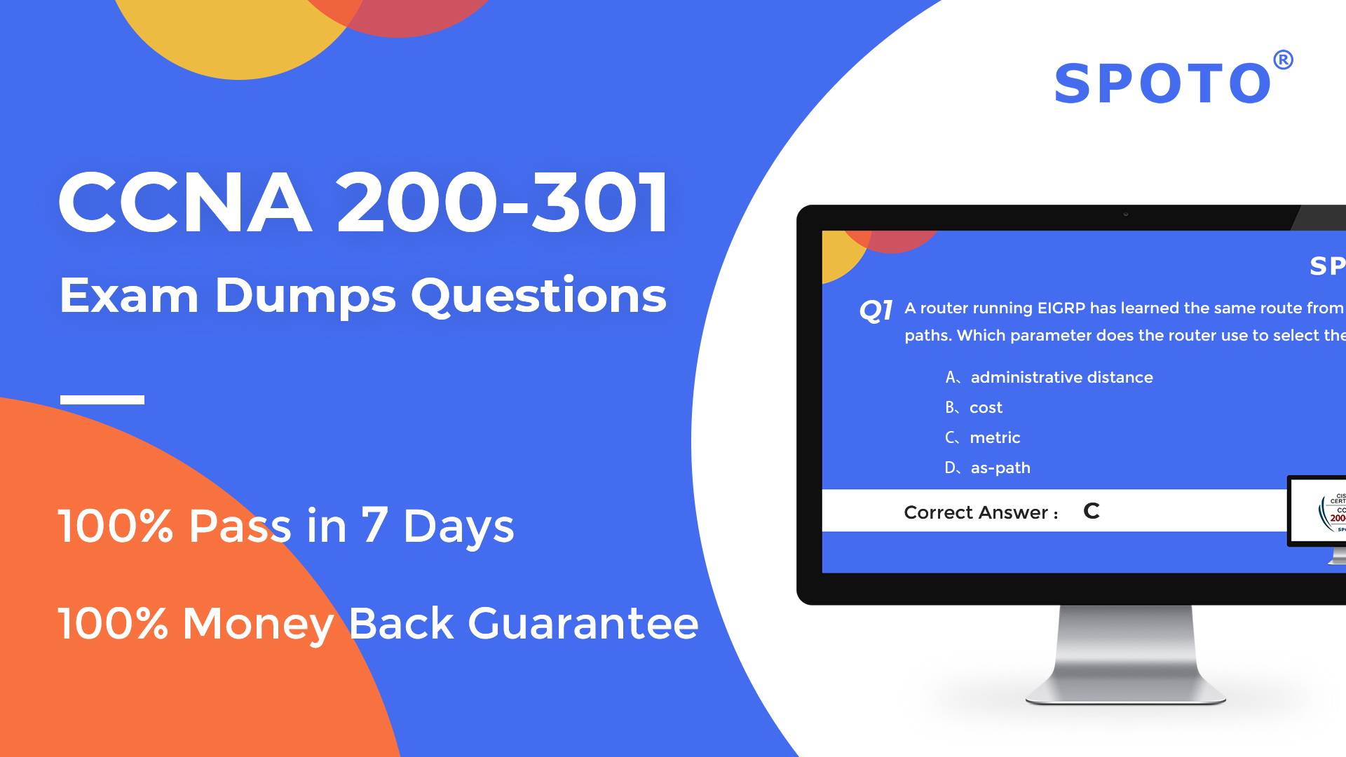 Latest Update-2021 Free CCNA 200-301 Exam Questions and Answers - SPOTO 