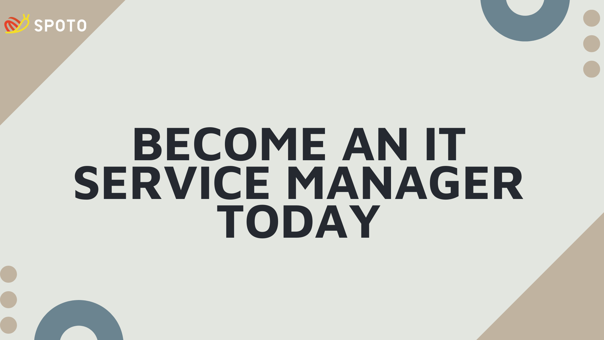 Become an IT Service Manager Today